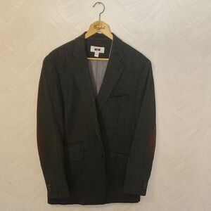 Joseph Abboud Charcoal Blazer with Brown Elbow Patches